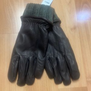 Black Brown leather men’s gloves